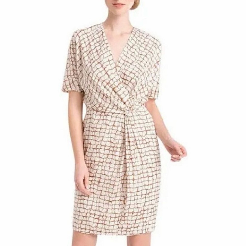 Classiques Entier Silk blend Animal Print Dress Wrap front Size 8
